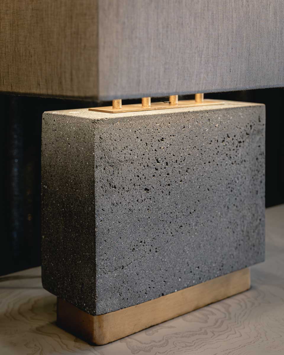 Luxury Side Table Lamp Concrete and Gold